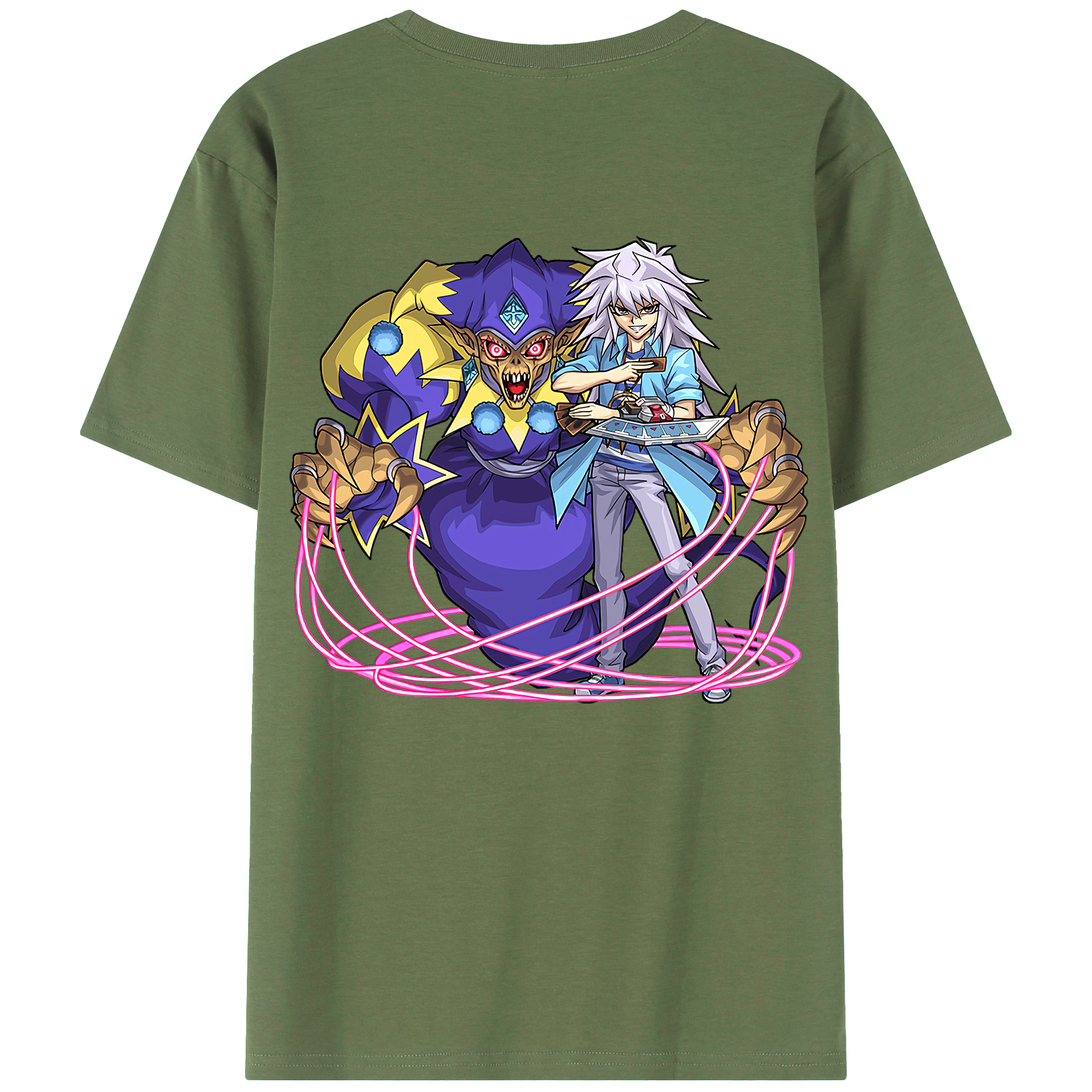（画像用） 遊☆戯☆王 Yu-Gi-Oh! 綿100％ メンズ半袖Tシャツ（バックプリント） 通気性